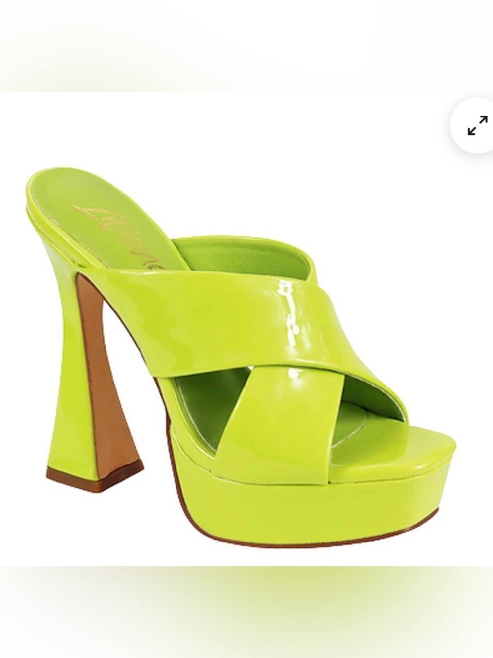 Liliana Neon Lime Platform Slide Heels